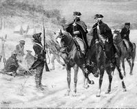 La Fayette og George Washington ved Valley Forge.